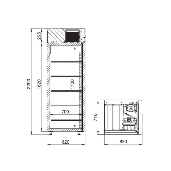 Шкаф холодильный ARKTO D0.7-GLc с канапе