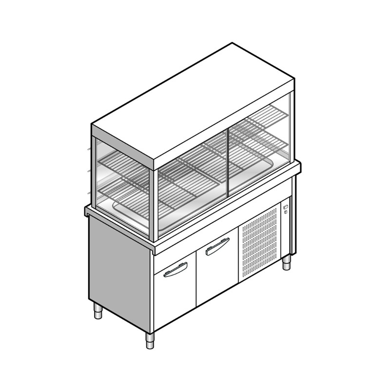 Витрина холодильная EMAINOX VTRPA 12 8035237 с охлаждаемой поверхностью на шкафу