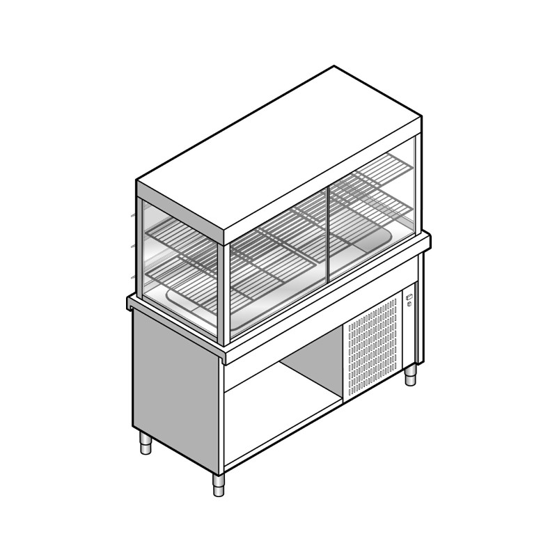 картинка Витрина холодильная EMAINOX 8VTRPG15 8045050 с охлаждаемой поверхностью на шкафу