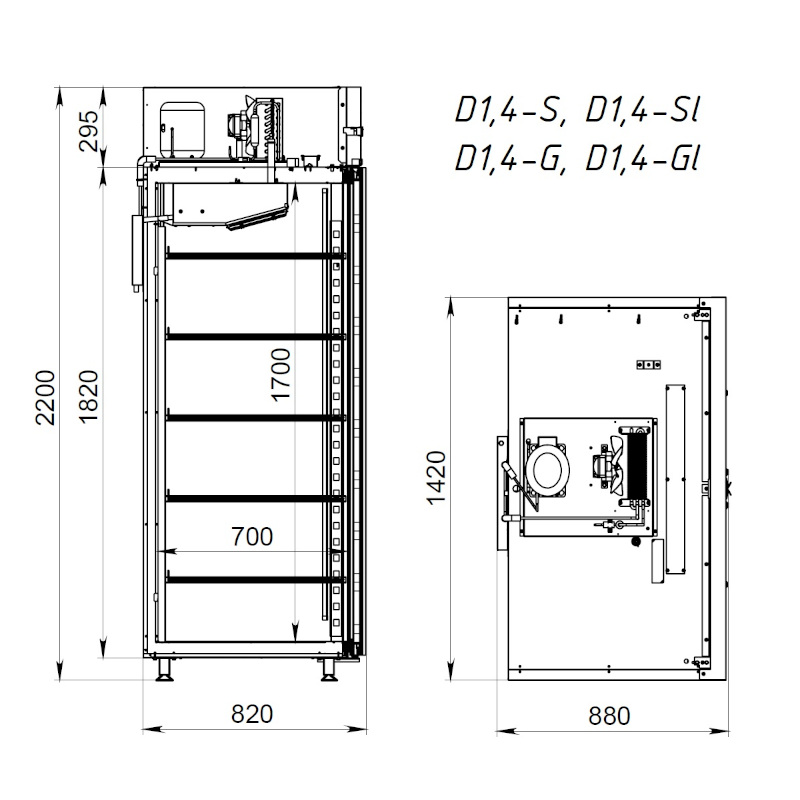 картинка Шкаф холодильный ARKTO D 1.4-G без канапе
