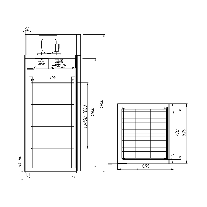 Шкаф холодильный Carboma V560 INOX универсальный