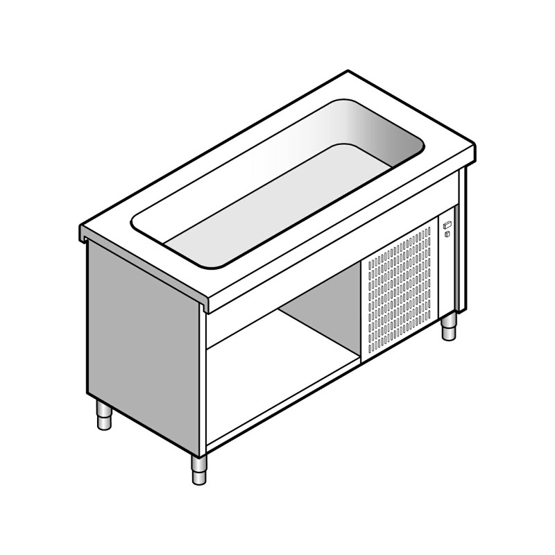 Прилавок EMAINOX 8EGVR 11 8045036 с охлаждаемой ванной на открытом шкафу 