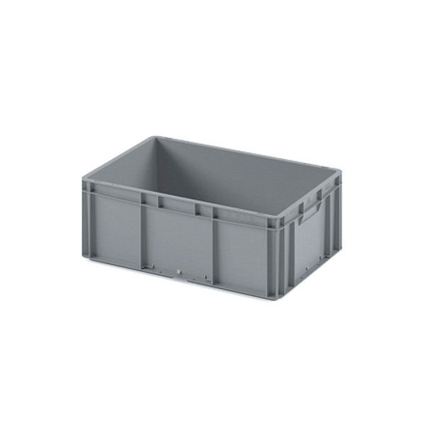 картинка Пластиковый ящик Plast 600x400x220 (ЕС-6422) серый с усиленным дном