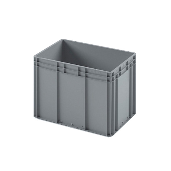 картинка Пластиковый ящик Plast 600x400x420 (ЕС-6442) серый с гладким дном