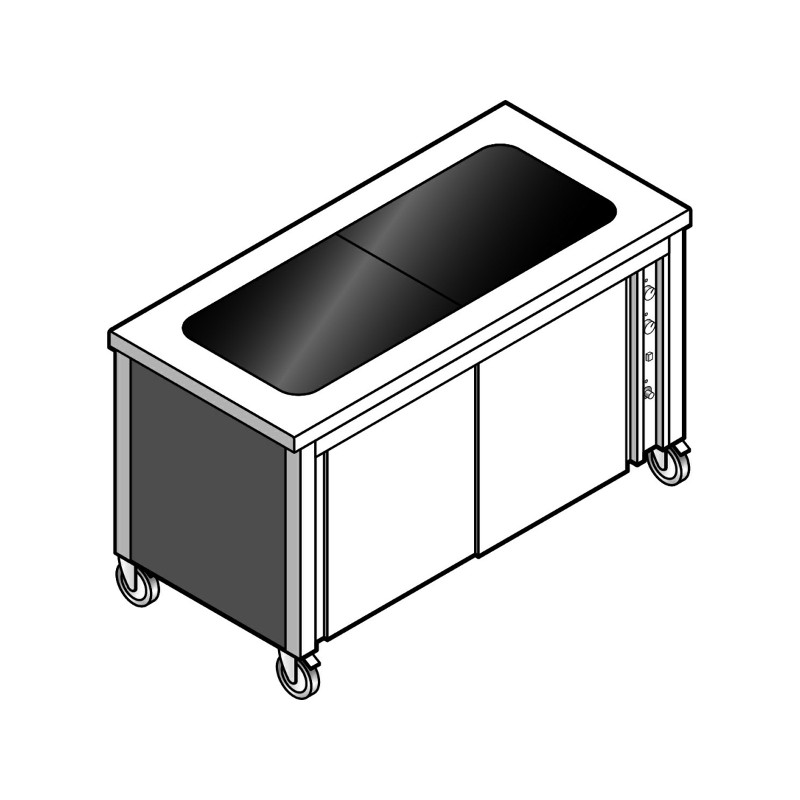картинка Прилавок для 1 и 2 блюд EMAINOX ECVC 8 8035096 на тепловом шкафу