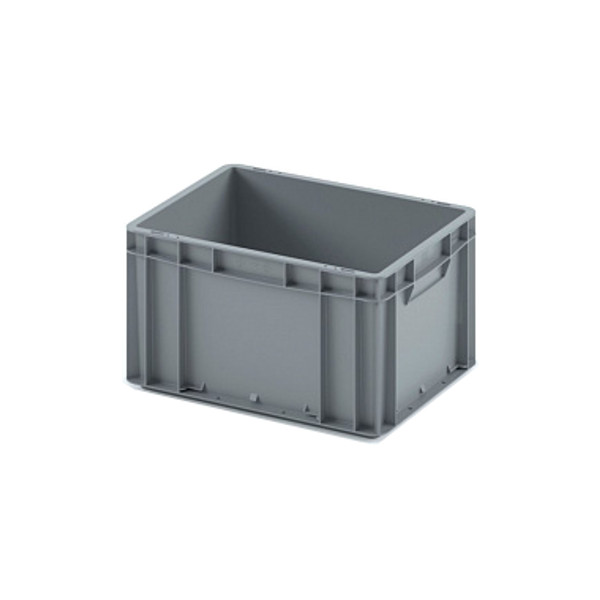 картинка Пластиковый ящик Plast 400x300x220 (ЕС-4322) серый с гладким дном