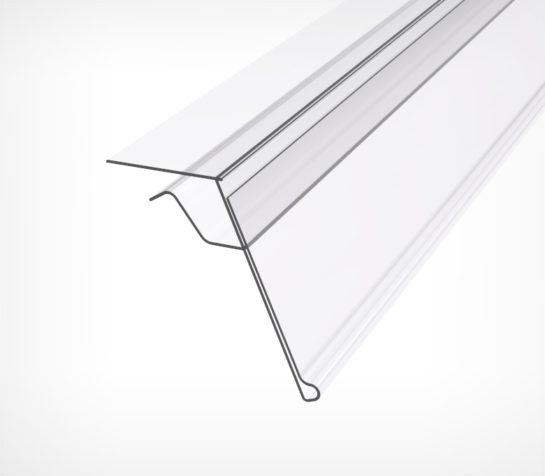 Ценникодержатель для стеклянных и тонких полок GLS39 длина 1000 мм