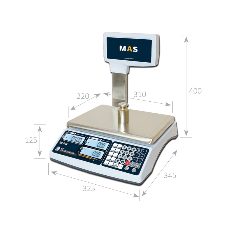 картинка Весы электронные торговые со стойкой MAS MR1-30P