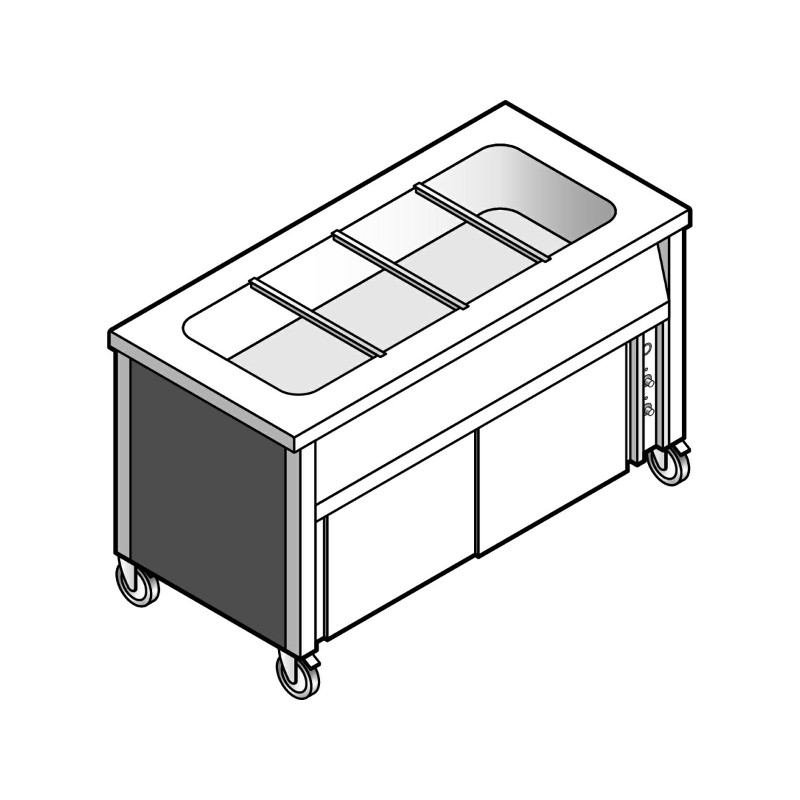 Прилавок-мармит для 1 и 2 блюд EMAINOX ECB 15 8035016 на тепловом шкафу