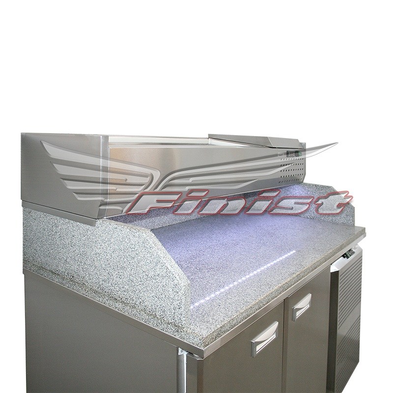 Стол холодильный для пиццы Finist СХСнпцгб-700-3 гранит нижний агрегат с бортом 1485x700x1050 мм