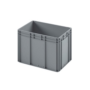 картинка Пластиковый ящик Plast 600x400x420 (ЕС-6442) серый с усиленным дном