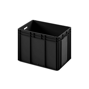 картинка Пластиковый ящик Plast 600x400x420 (ЕС-6442) черный с усиленным дном
