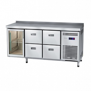 картинка Стол холодильный Abat СХС-60-02 (дверь-стекло, ящики 1/2, ящики 1/2)